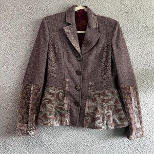 Save the Queen Women’s Blazer Patchwork Mixed Fabric Boho Artsy Size Medium